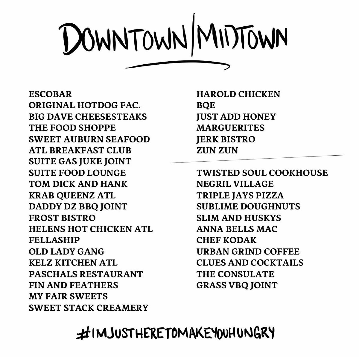 Here's a list of all the black owned restaurants in Atlanta sorted by the side of town they're on. 🔥😋