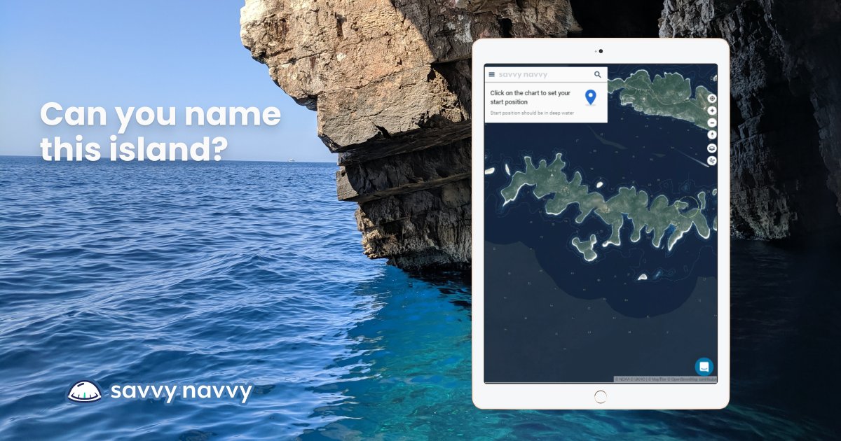 getsavvynavvy's tweet photo. Well done to those of you that guessed the marina last time! Have a go at this one... Can you recognise the island in the savvy app? Clue: it's located in a popular European sailing destination. 🤔 https://t.co/NzcMyPqYri
#savvynavvy #NavigationMadeEasy https://t.co/vThSg6445e