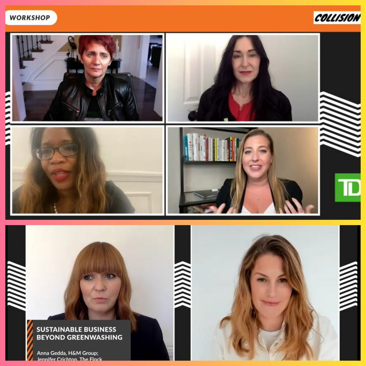 annetranfazz's tweet photo. The energy and optimism was out of this world in the #WomenInTech and #Sustainability streams yesterday....buckling up for Day 3 #CollisionfromHome #CollisionConf @TD_Canada @TDBank_US #tdbank @hm @JennJCrichton #AnnaGedda https://t.co/wCG8UTcinC