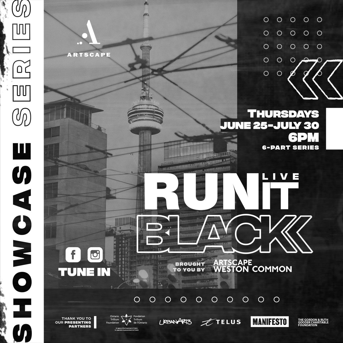 #RunItBlack is a live performance series showcasing the talent of Black youth in TO. Discover up-and-coming artists through performances streamed live from Artscape Weston Common every Thurs via <a href="/Artscape/">Artscape</a>'s FB and IG! Mark your calendars and learn more: bit.ly/2Vb0PcV