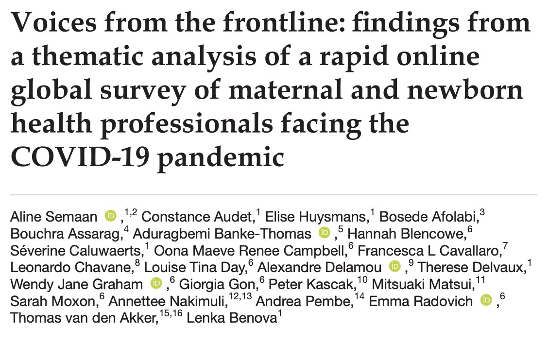 Lenka Beňová (@lenkabenova) on Twitter photo First findings from our global survey of health professionals in maternal and newborn care are out <a href="/GlobalHealthBMJ/">BMJ Global Health</a> - see gh.bmj.com/content/bmjgh/…
1/ First findings from our global survey of health professionals in maternal and newborn care are out <a href="/GlobalHealthBMJ/">BMJ Global Health</a> - see gh.bmj.com/content/bmjgh/…
1/