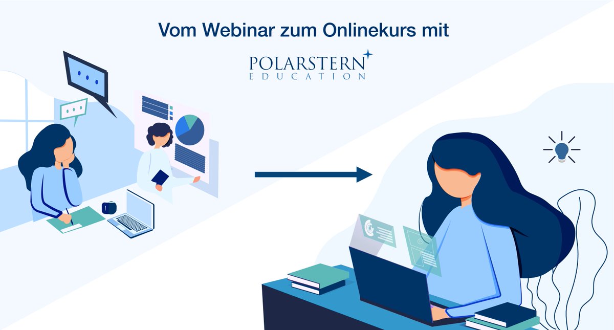 Polarstern Education bietet jetzt mit Zoom2MOOC einen Service an, bei dem ein 45-minütiges Webinar ab 500 € in einen Onlinekurs transformiert wird. Weitere Infos dazu gibt es in unserem neuen Blogpost!

bit.ly/31mZ7bY
#polarsternedu #digitalebildung #Zoom2Mooc
