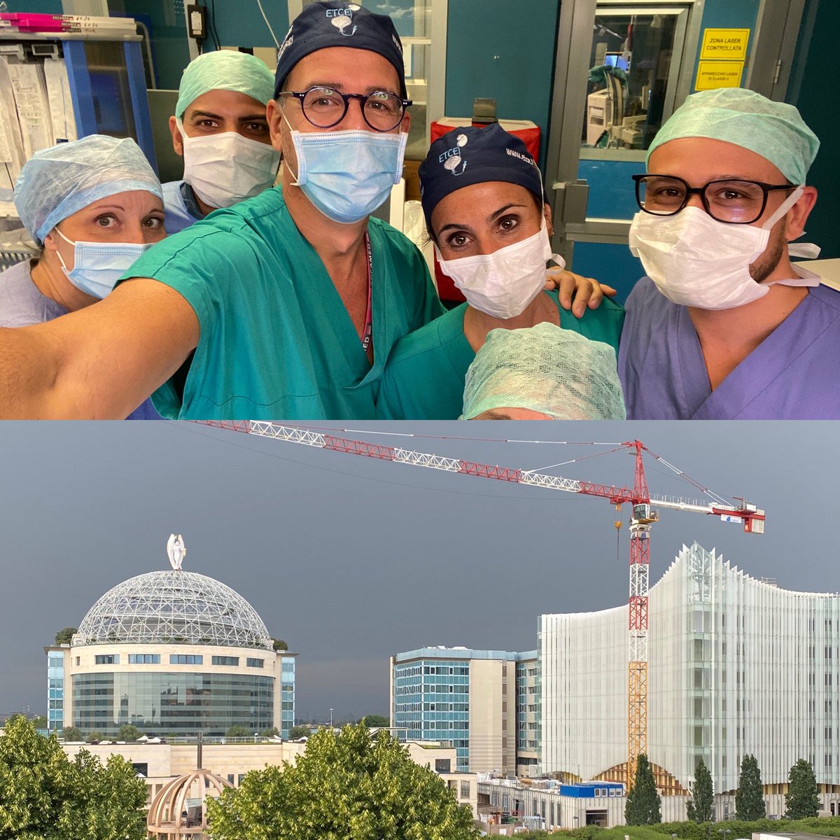 GuidoGiusti's tweet photo. After this aggressive 4 accesses #supinePCNL 4 #staghorn I can say that I feel fully established in the new hospital @SanRaffaeleMI: of course this is possible thanks to my #ETCE team ... new hospital but same team &amp; same passion for #endourology teamwork is key to succeed! https://t.co/e0th5ynm7p