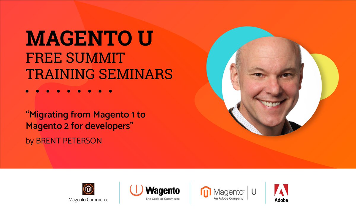brentwpeterson's tweet photo. Did you know you have FREE access to Summit training thanks to MagentoU? Check out my seminar "Migrating from Magento 1 to Magento 2 for developers"➡️https://t.co/G81B6fBiOl #magentotraining https://t.co/fqtu4iyRuF