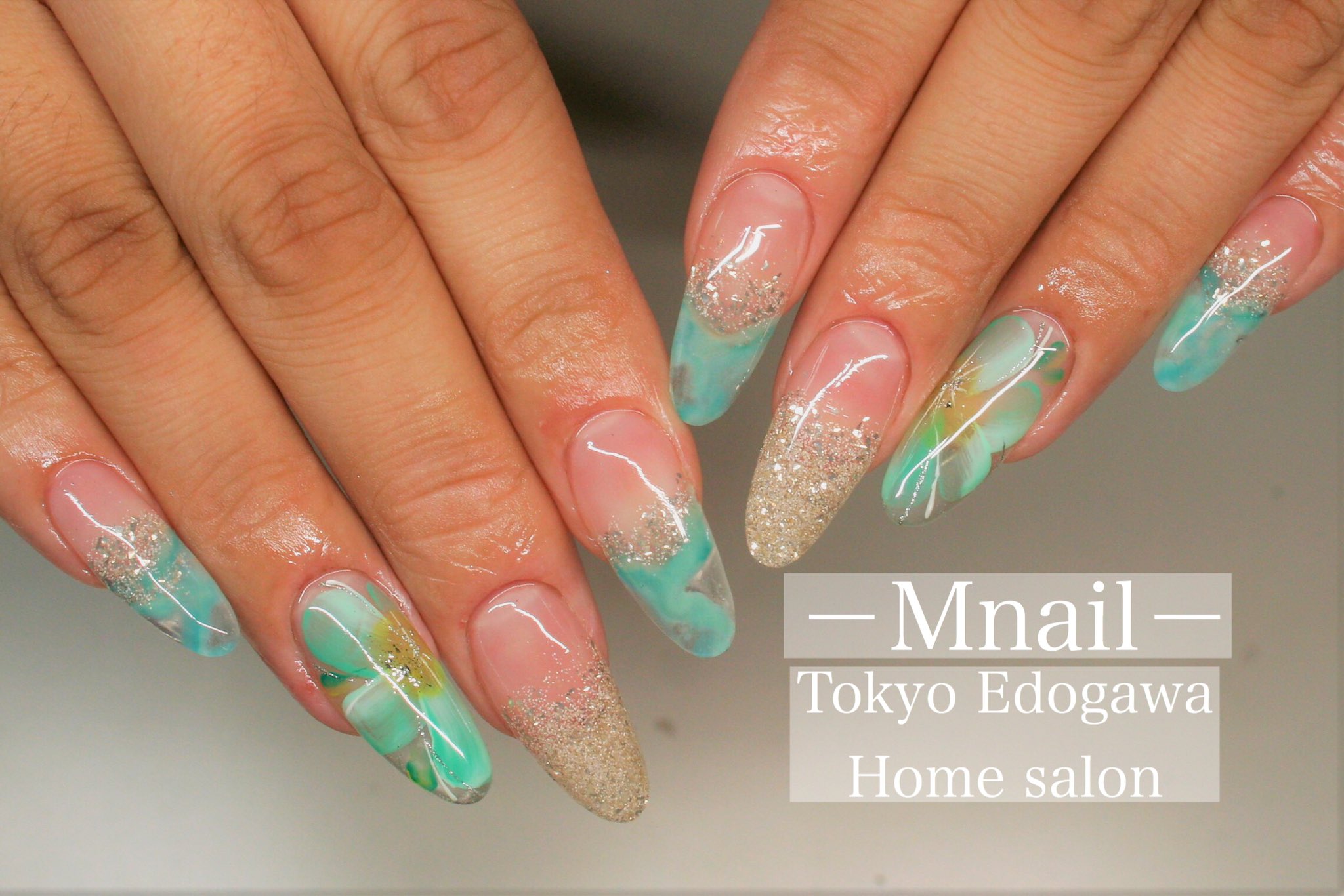 M Nail お客様ネイル スカルプ デザインスカルプ お花アート お客様ネイル ジェル ジェルネイル スカルプ スカルプネイル 自宅ネイル 自宅ネイルサロン 自宅サロン東京 格安ネイル ご連絡お待ちしております 夏ネイル 夏ネイル