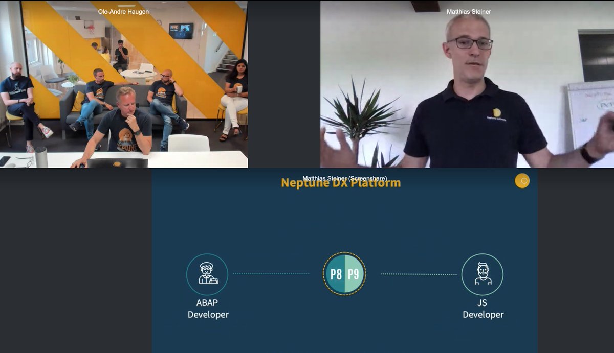 NeptSoft's tweet photo. @steinermatt our CPO has just presented the power of the Neptune DX Platform with its two modules: a SAP-centric one and a general-purpose module. Stay tuned at #NeptuneIMPACT #techfestival #techkeynote https://t.co/97Y6wJwP5w