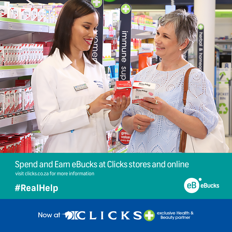 Clicks_SA's tweet image. FNB eBucks are available at Clicks, FNB&apos;s exclusive health and beauty party! Get up to 15%* back in eBucks when you shop online or in-store. #RealHelp #MoreRewards #SpendAndEarn #eBucksAtClicks