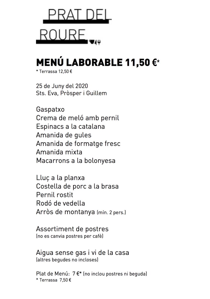 Menú d’avui 25 de juny