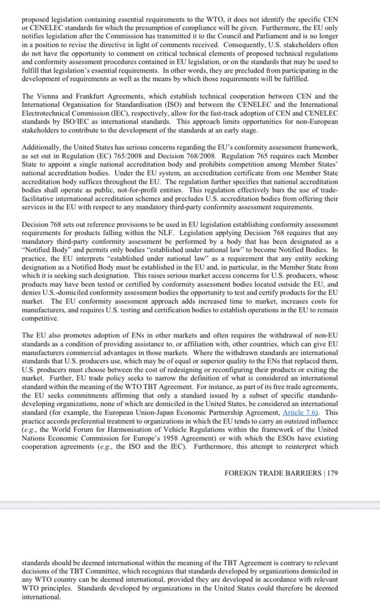 This is the issue the US has with the EU (and currently the UK) approach to standard setting: https://ustr.gov/sites/default/files/2020_National_Trade_Estimate_Report.pdf#page181