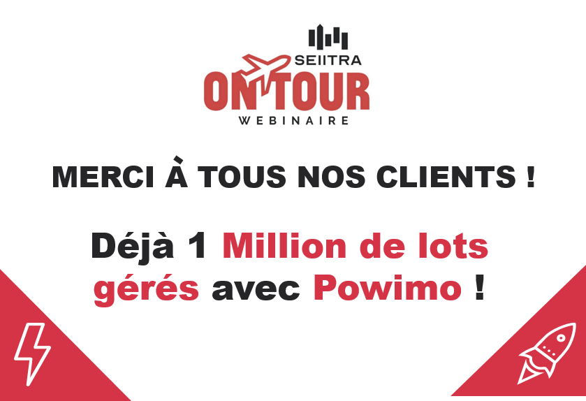 seiitraFR's tweet photo. Merci à tous les cabinets qui ont participé à l’étape SeiitraOnTour online. Déjà 1 million de lots sont gérés avec #Powimo ! 👏
👌 Seule solution du marché qui propose un parcours AG 100% digital de l’émargement à la signature du PV. 
👋 A bientôt pour un prochain webinaire ! https://t.co/g0s3gGdoFK