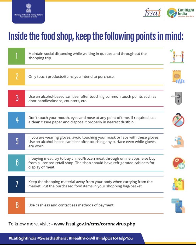 fssaiindia's tweet photo. The e-handbook on “Eating Right during #COVID19” for citizens highlights safe food practices to be followed to avoid the spread of the virus &amp; safeguard health through adequate nutrition. To know more, visit https://t.co/tgRaJARsJe https://t.co/TiBtSRkKp4