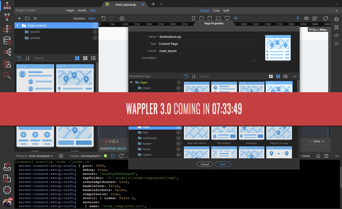 wapplerio's tweet photo. Less than 8 hours till Wappler 3.0 Release! Last but not least feature of the day - Full #NodeJS support! https://t.co/XUCfvUaYmw https://t.co/orrUKQDGfc