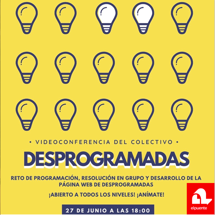 #Desprogramadas te invita a unirte a su próximo encuentro por zoom este sábado!!
.
Súmate a esta cita quincenal con el grupo de programadoras más majas que hay!! No importa el nivel! 
.
zoom.us/j/98257566802?…
.
#desprogramadas #programación #mujeres #cuidados #viodeollamadas