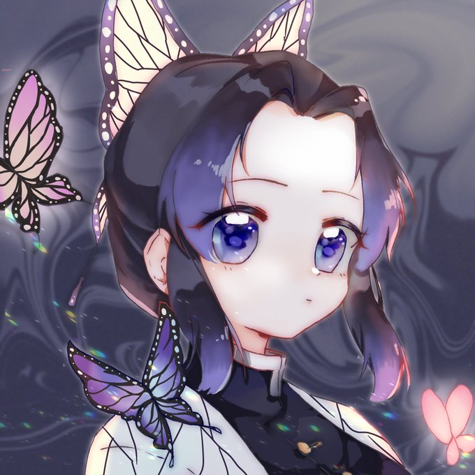 💊貝殼膠囊💊さんがTwitterに投稿した胡蝶しのぶ(鬼滅の刃)のイラスト。
