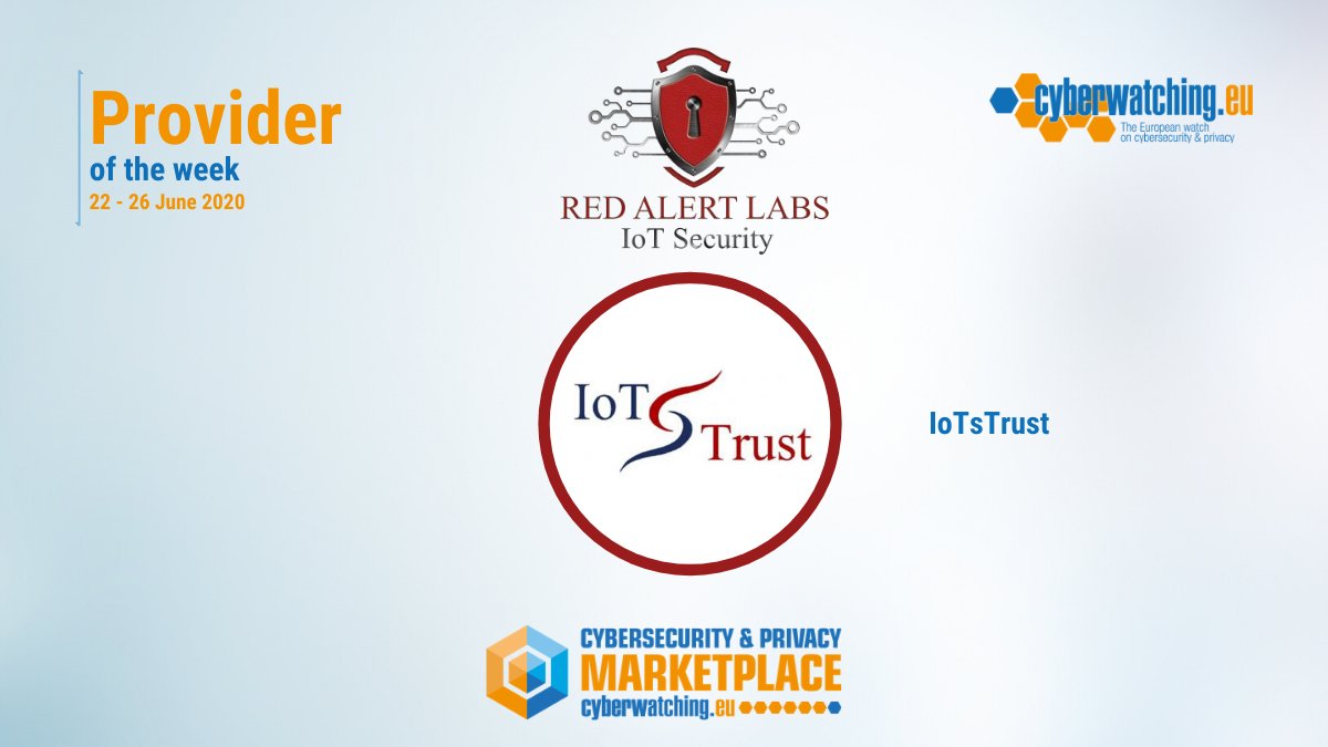 cyberwatchingeu's tweet photo. Our #ProviderOfTheWeek @RedAlertLabs provides a platform, IoTsTrust, which is an indispensable tool supporting both vendors and buyers during the whole life-cycle process of their #IoT devices and solutions.
Discover more about this product: https://t.co/4XPXJ4GMCk https://t.co/itBAnMUbyd