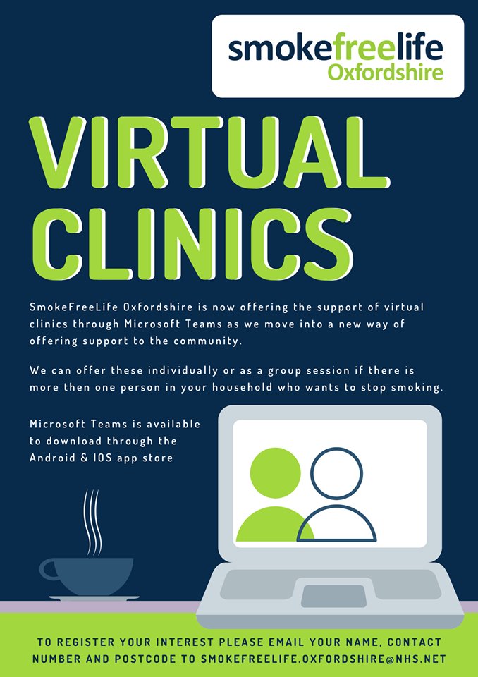 Solutions4H's tweet image. RT @smokefreelifeOx Don't forget we are now offering the support of #virtualclinics through Microsoft Team as we move into a new way of offering #support to the #community

We can offer these individually or as a group session. Contact the team today! #quitforcovid