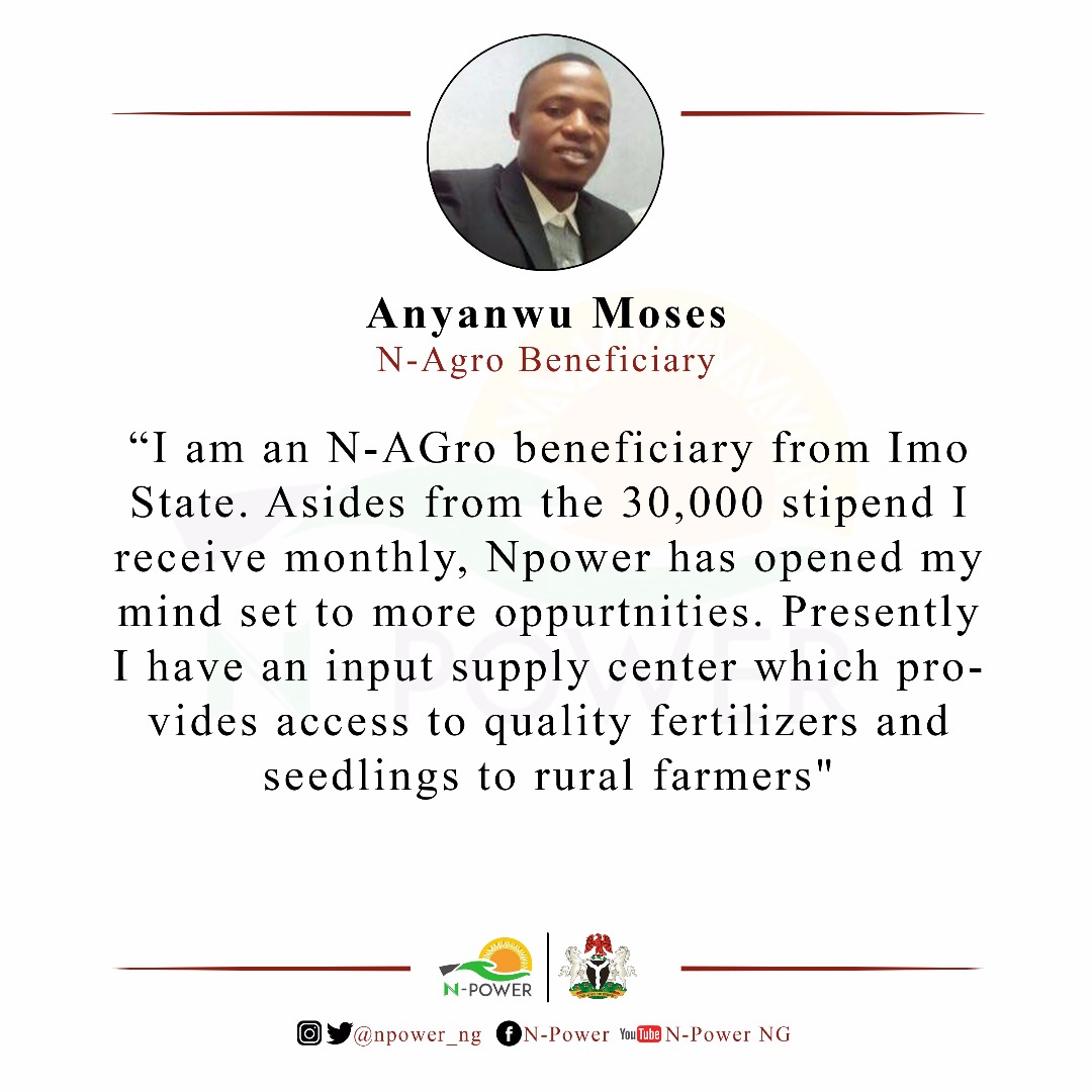 JohnFanimokun's tweet photo. Here are some @Npower beneficiaries thanking the federal government for initiating the Social Investment Programme.

Their success stories show how the programme has affected the development of Nigeria positively.

#NPowerTestimonies
#NPowerDoingMuchMore https://t.co/YglNJRymMe