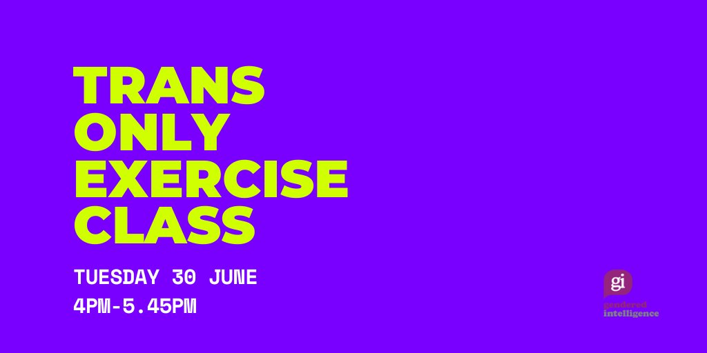 Genderintell's tweet image. We are excited to announce we are running a trans only exercise class with a qualified trans personal trainer next Tuesday! 

The taster class is 45 minutes and for all abilities and all ages between 11-25 

For details on how to join email youthwork@genderedintelligence.co.uk