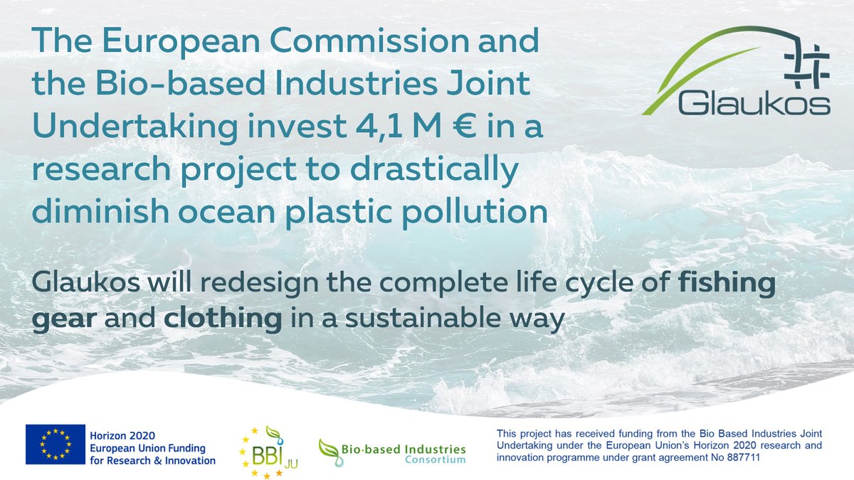 📣<a href="/Glaukos_project/">Glaukos project</a>, a new @BBI2020 project, will address ocean pollution, one of the biggest problems our society is facing. Are you a stakeholder in #fishingGear and #clothes? Follow <a href="/Glaukos_project/">Glaukos project</a> to be part of our network!

Read the #PressRelease:➡️ glaukos-project.eu/documents/Glau…