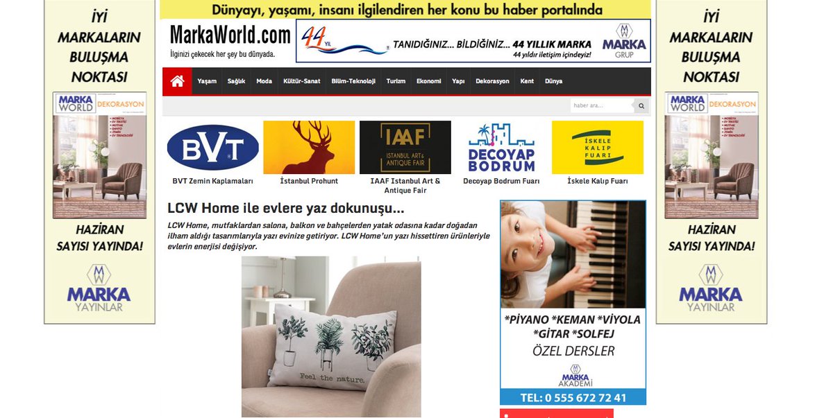 LCW Home ile evlere yaz dokunuşu…
#Dekorasyon 
markaworld.com/lcw-home-ile-e…
<a href="/LCWaikiki/">LC Waikiki</a>