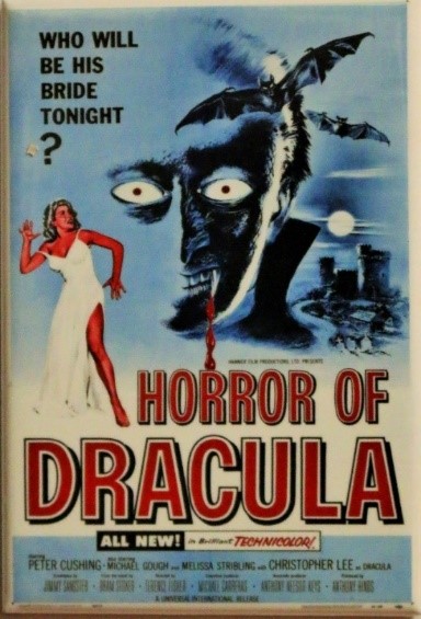 The film was called 'The Horror of Dracula' in the USA to avoid confusion with the earlier version.(They don't make film posters like this anymore)