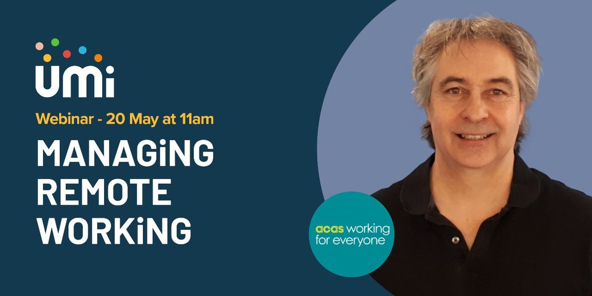 WeAreUMiNetwork's tweet photo. Watch this webinar Q&A with our guest Ian Mastaglio, from @acasorguk to learn how you can take the stress out of effectively managing staff either from home, in satellite offices or mobile workers: https://t.co/x74pmiK0gM #WEAREUMi #WEBiNARS #ManagingStaff #RemoteWorking https://t.co/1MAh8cqntz