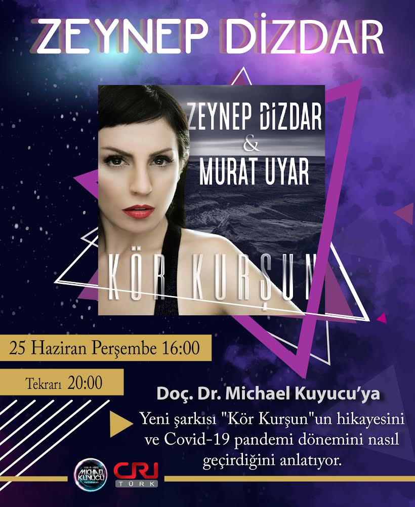 Bugün Cri Türk’te ZEYNEP DİZDAR, yeni şarkısı #KörKurşun’u ve daha fazlasını Michael Kuyucu’ya anlatacak. 
<a href="/michaelkuyucu/">Michael Kuyucu</a> <a href="/djmuratuyar/">MURAT UYAR</a> #ZeynepDizdar

İstanbul: 89.4 Ankara: 91.6 İzmir: 103.7
criturk.fm
