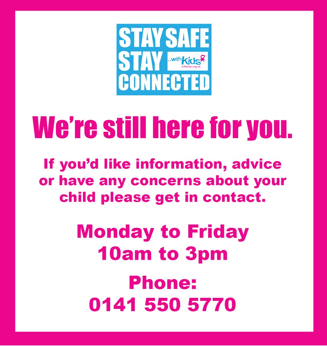 withkidsscot's tweet photo. It may be end of term but we're still here! If you'd like to chat please give us a phone. https://t.co/m5OTvkrarH