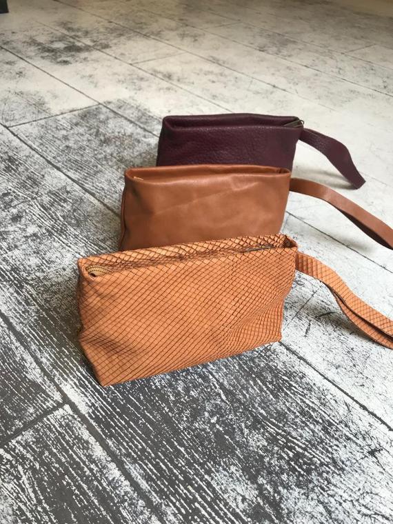 Small Leather Pouch etsy.me/2VhqmAY # #travelcosmeticbag #giftformom #giftforsister #travelpouchbag #uniquemakeuppouch