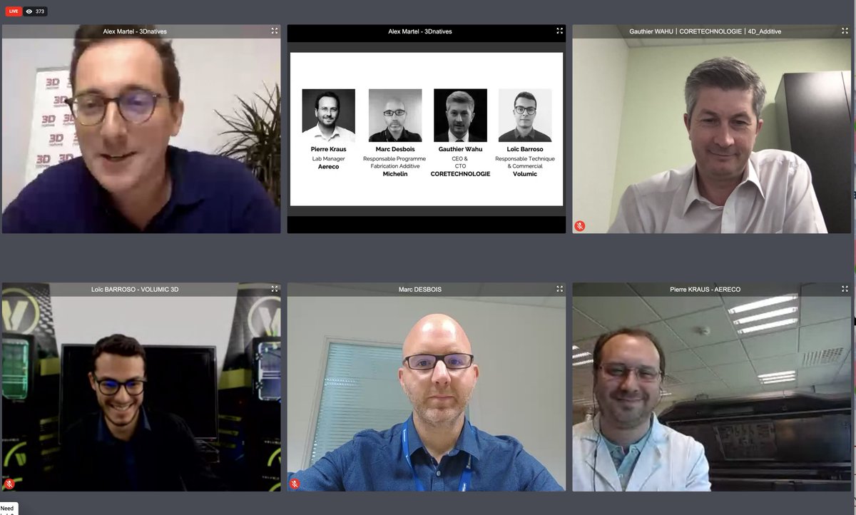 #additiv2020 <a href="/3Dnatives/">3Dnatives</a> It's now! #conference
⚡️ "Modifying your design to exploit the benefits of 3D printing"
👉 Gauthier Wahu <a href="/CORETECHNOLOGIE/">CoreTechnologie Software for CAD+3D printing data</a>
👉 Pierre KRAUS <a href="/Aereco_Group/">Aereco Group</a> 
👉 Marc Desbois <a href="/Michelin/">Michelin</a>
👉 Loïc Barroso <a href="/volumic3D/">VOLUMIC 3D</a> 
Join here additiv.events