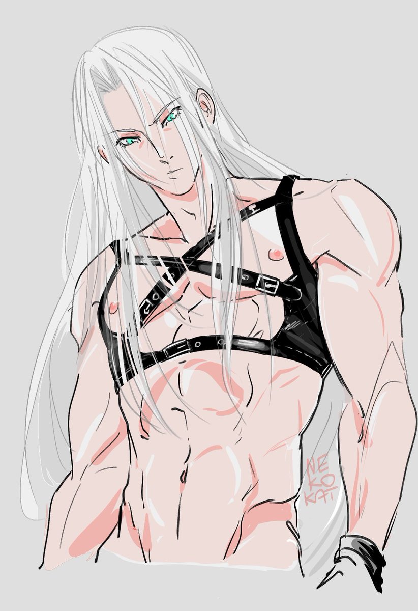 treating myself to sexy nonsense sephiroth before working on commissions.