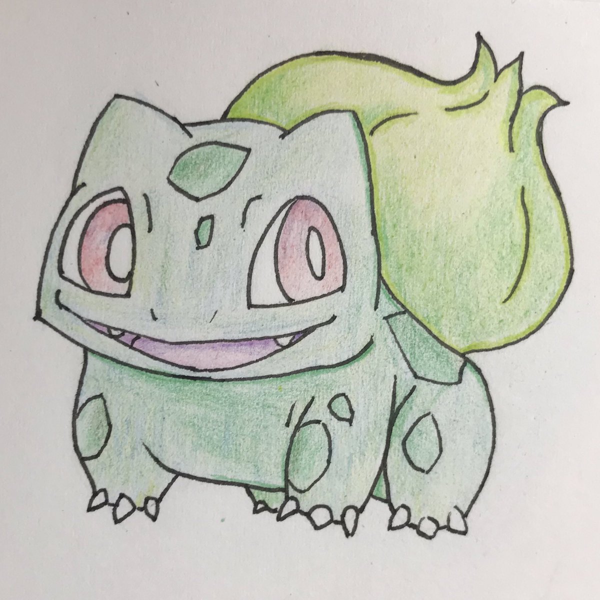 コーハイ No 001 フシギダネ くさ どく たねポケモン ポケモン Pokemon フシギダネ Bulbasaur ポケモン図鑑 手書きでポケモン図鑑完成させる