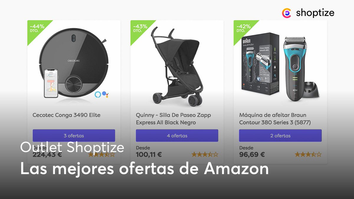 Shoptize's tweet photo. En #Shoptize nos encargamos de comparar las #ofertas de #Amazon para que consigas lo mejor al mejor precio. Filtra los productos según tus necesidades e importe al que estás dispuesto a pagar. 

¡Encuentra tus chollos en Amazon!
👇👇👇
https://t.co/c9cp5SjVSu
☝️☝️☝️

#rebajas https://t.co/oowFHy7olZ