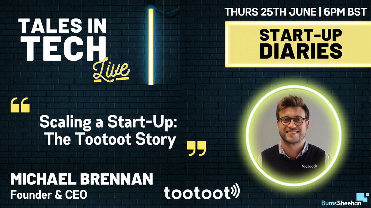 DotNetChrisParr's tweet image. Join us @ 6pm today for our Start-Up diaries #webinar with @tootootofficial CEO Michael Brennan talks #scaling, #fundraising, growth pains &amp;amp; answers your questions, LIVE! Click the link to get involved ---&amp;gt;
us02web.zoom.us/webinar/regist…
#startups #QandA #technology