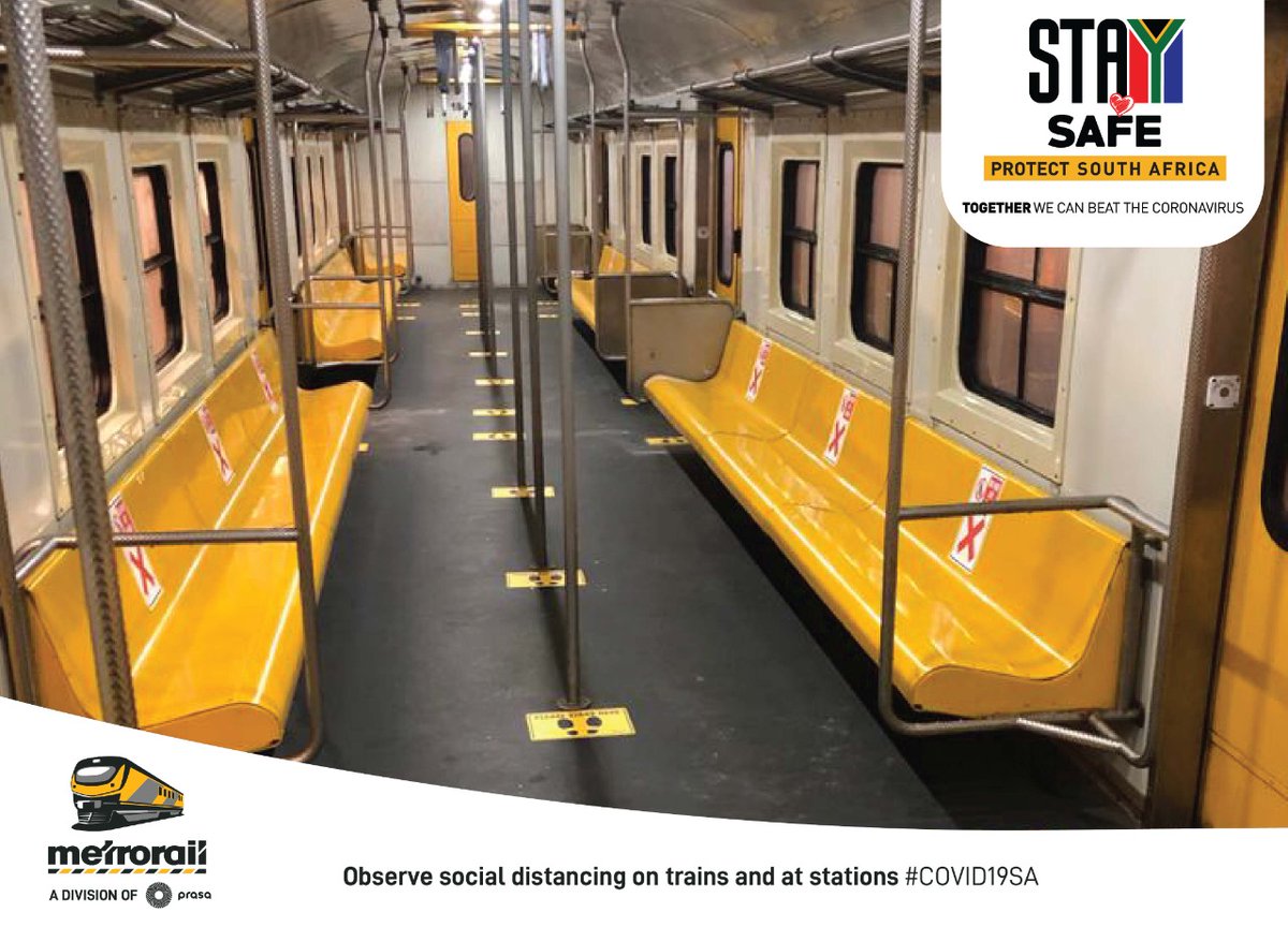 #Covid19SA #FlattenTheCurve Testing, Testing. Operational Readiness in anticipation of service resumption. Observe social distance on platforms and on board trains to stop the spread of Covid-19