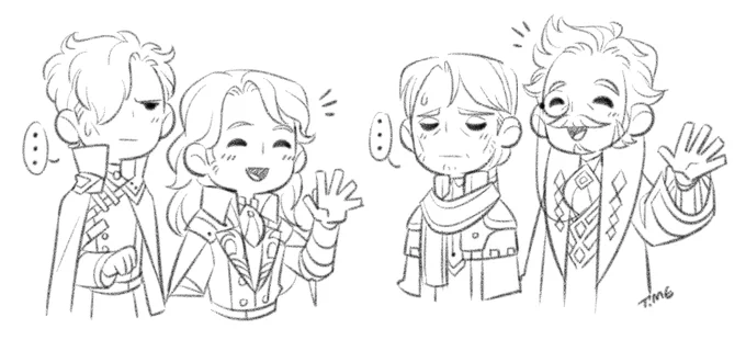 Just two dark mages with their ginger knight boyfriends. #FE3H 