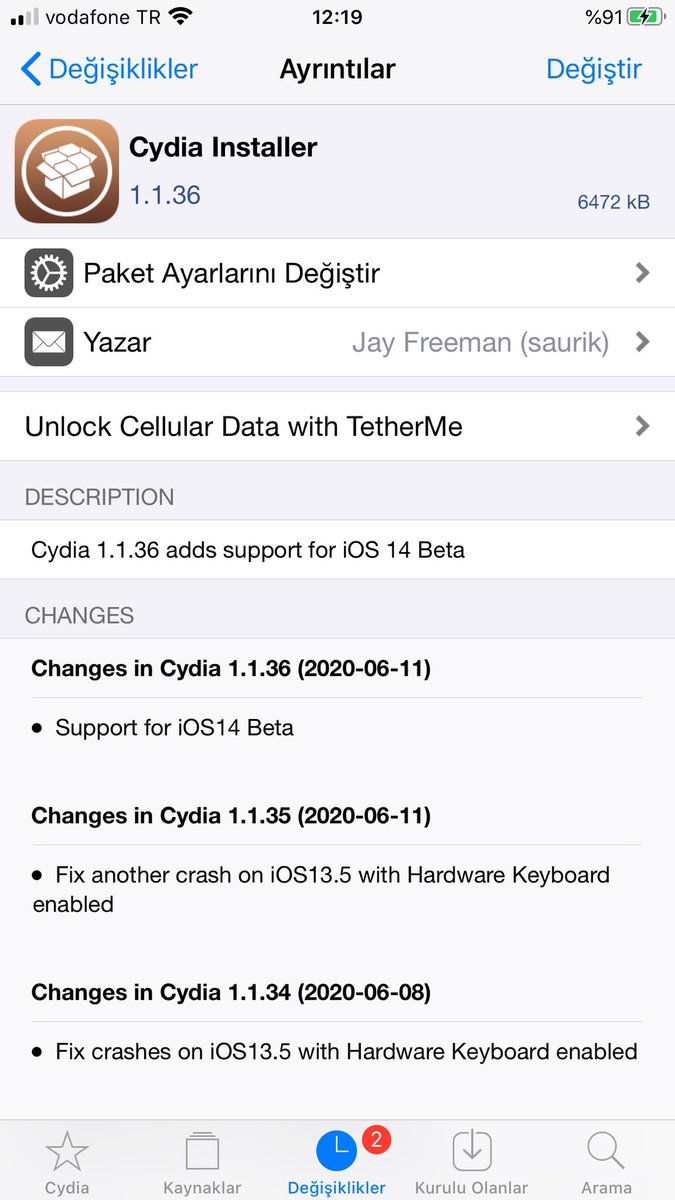 iOS4bd's tweet photo. #iOS14DevBeta1 have been jailbreaked lol 😂 https://t.co/QOiBPXP6Bc