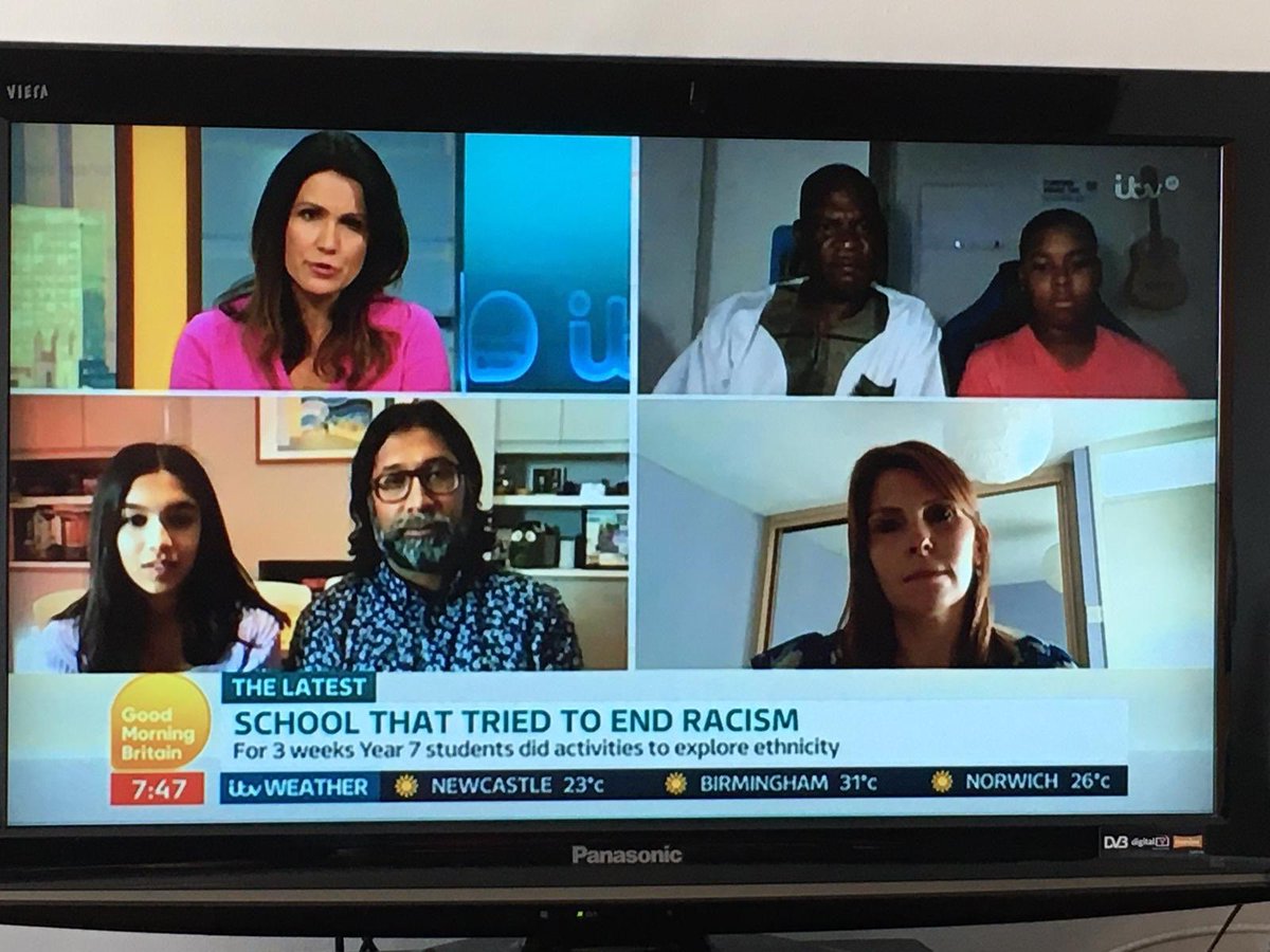 Talking about #theschoolthattriedtoendracism - which I worked on with <a href="/NicolaRollock/">Professor Nicola Rollock</a> - on <a href="/GMB/">Good Morning Britain</a> with these incredible, articulate young people. Proud to be part of this. It’s so important to talk about race and racism and these children felt they really benefited