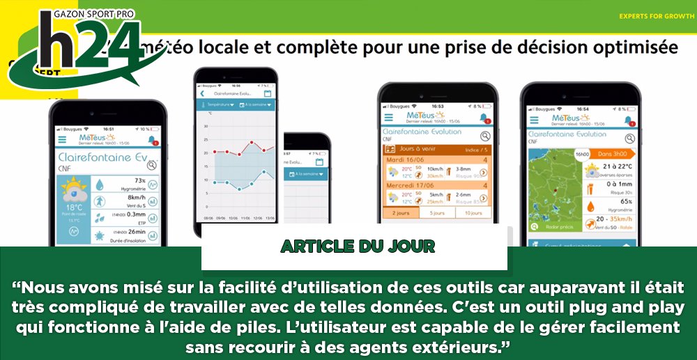 gsph24's tweet photo. |ARTICLE DU JOUR] La société Compo Expert a invité les intendants de terrains de sport à participer à son septième webinar, ayant pour objet la présentation de la station météo connectée "Météus-Sentek".
@CompoExpertFr 
https://t.co/rdrbhDbMRB https://t.co/Omg1XDlncE