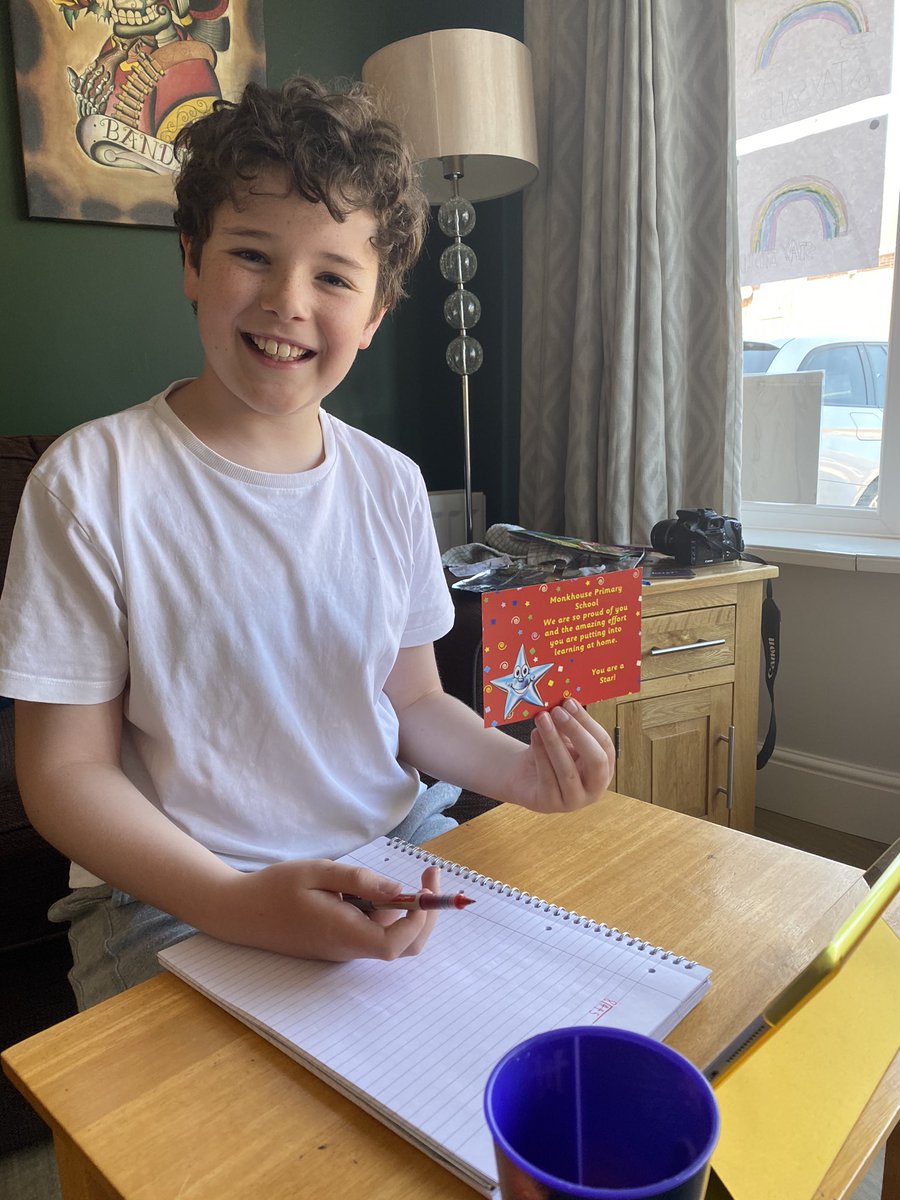 SusieWhiff's tweet photo. A postcard from Mr Smith to acknowledge his hard work at home schooling - absolutely made his day ❤️ @Monkhouse1 @mhpsyear6 https://t.co/s5sDF3AVJF