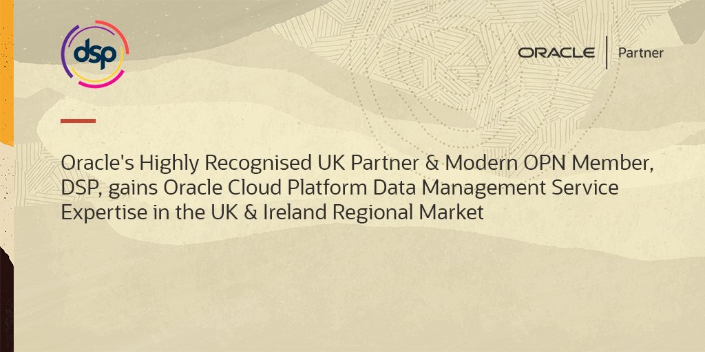oracleemeaps's tweet image. @DSP_UK did it again! Our #emeapartners achieved @OracleCloud Platform Data Management Service Expertise for @Oracle_UKI market - another first for the region: bit.ly/2B8vwsi @oracleemeaps