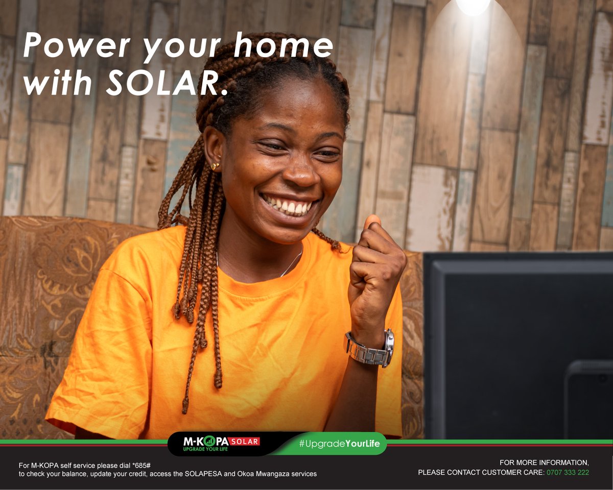 Let the sunshine into your home, power your house with the M-KOPA Solar Home System, see it here: https://t.co/Wrkp5ZOSJZ
#UpgradeYourLife https://t.co/auWMhgkKIp
