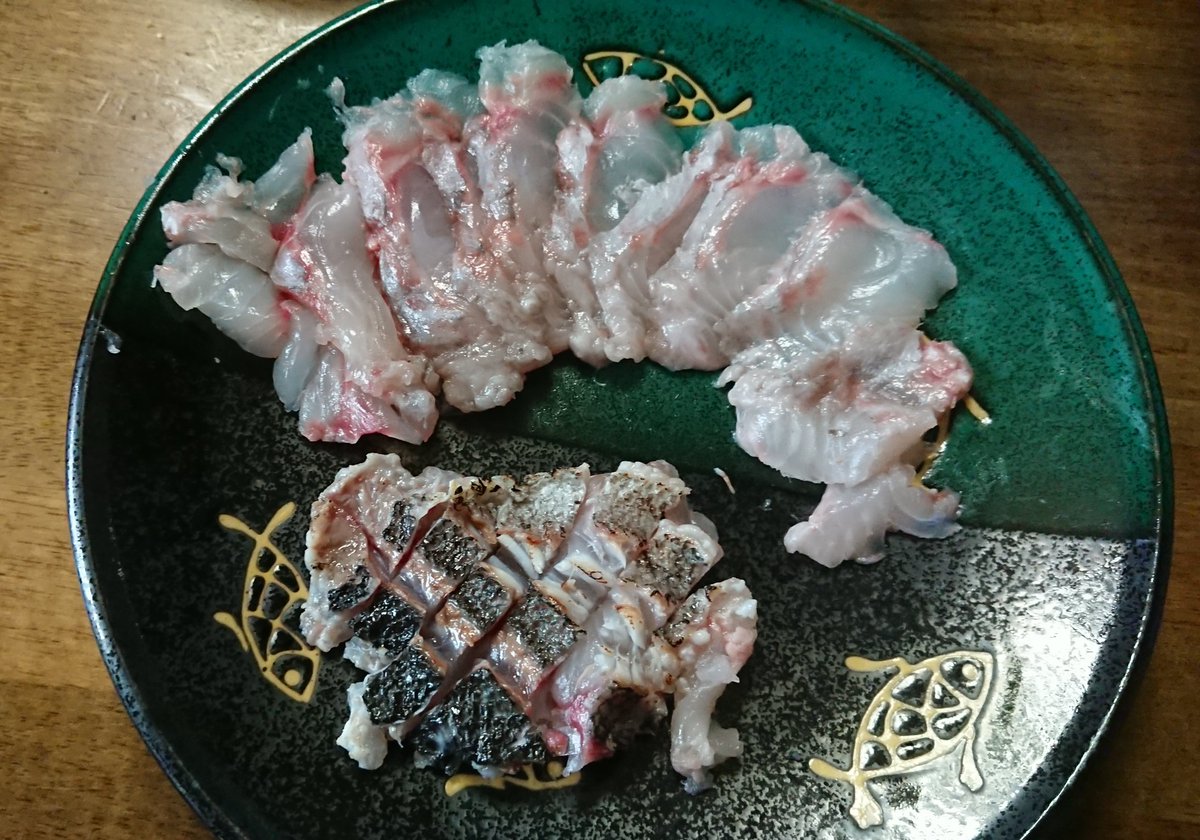 ひろいぐい太郎 メジナの刺身 焼き霜造り メジナ塩焼き 山陰でメジナといえば冬の寒グレ 夏場なので期待してなかったのだが お腹を開いてみると脂肪がパンッパンに詰まっていた これは T Co Nqs7e6fkrs