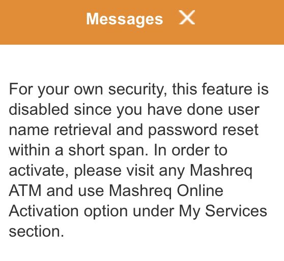 I’m out of the country and cannot access an atm <a href="/MashreqTweets/">Mashreq</a> . Is there another option to activate Mashreq online?