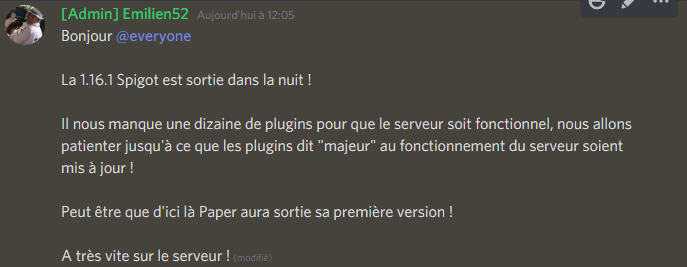 ServAllForOne's tweet photo. Message d'informations pour le passage du serveur en 1.16 !

A très vite sur AllForOne ! https://t.co/nz9HPl5Ua4