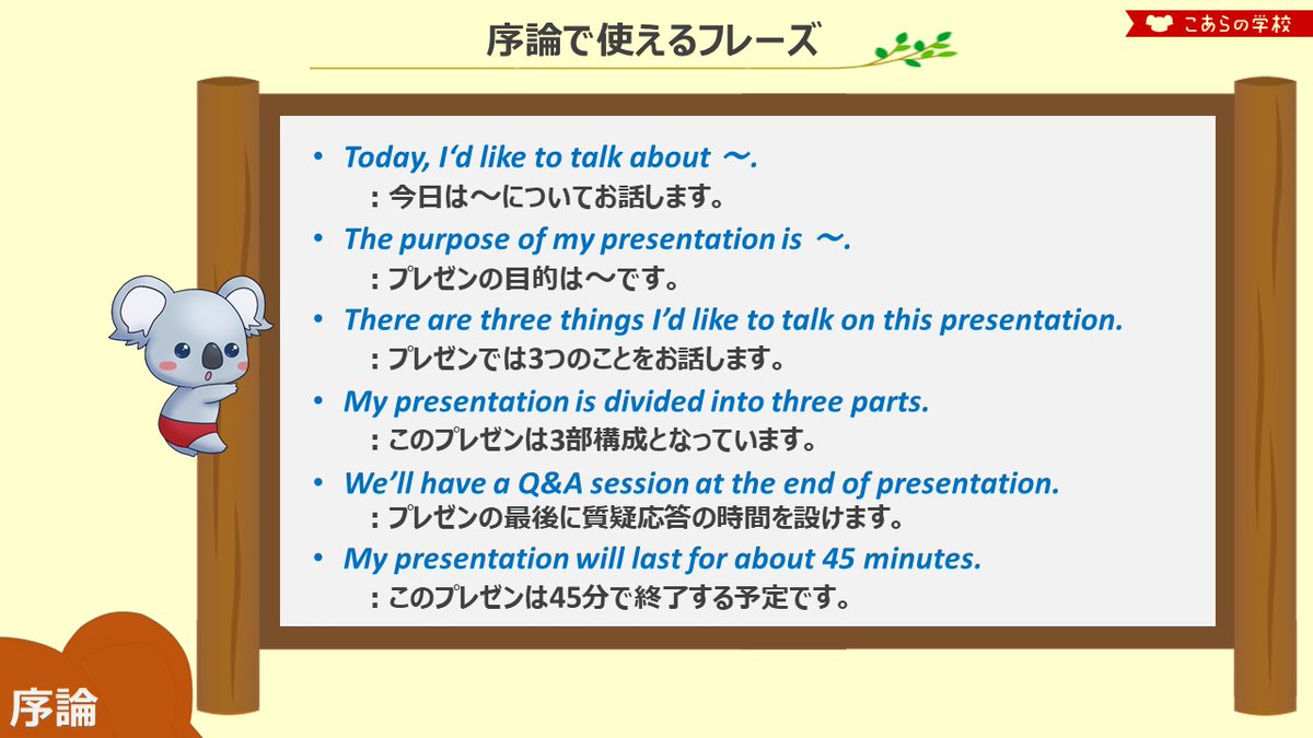 こあたん こあらの学校 これさえ覚えておけば英語のプレゼンも失敗しない こあたん こあらの学校 これさえ覚えておけば英語のプレゼンも失敗しない