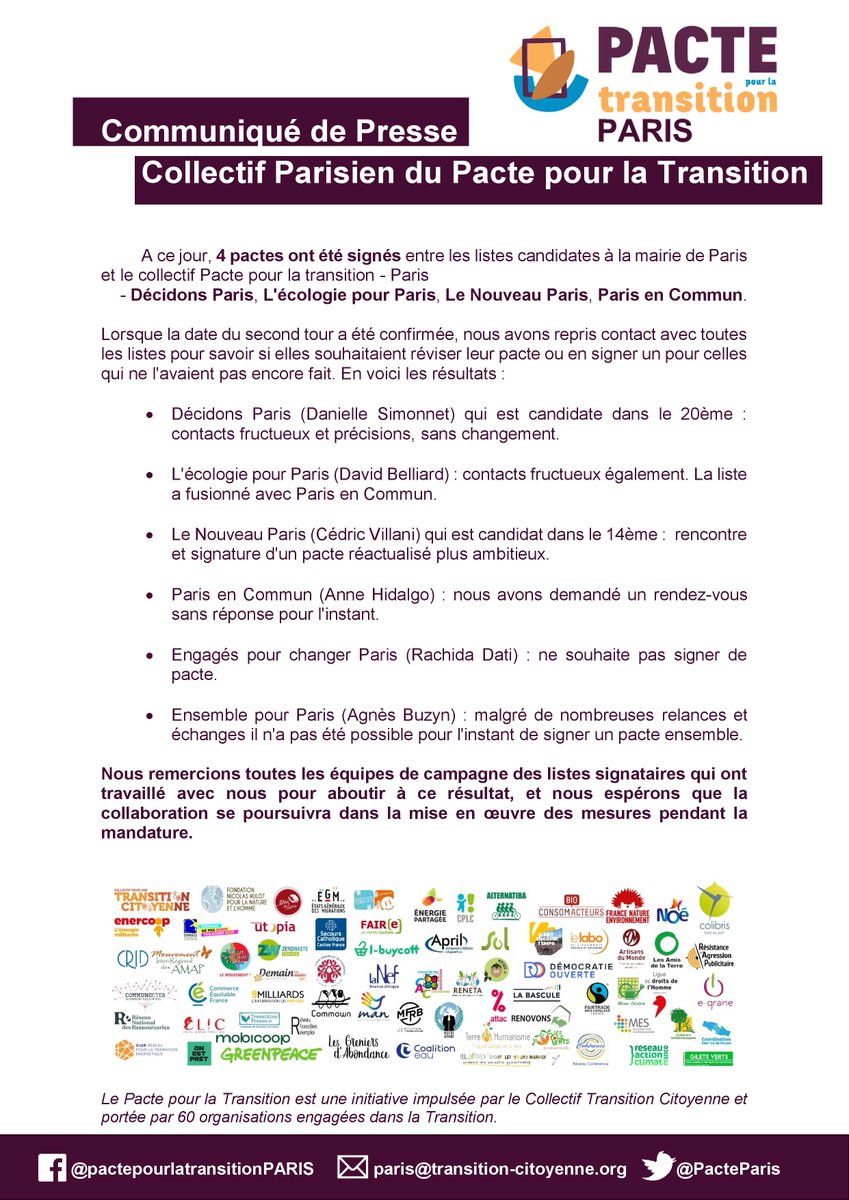 Pacte pour la Transition - PARIS tweet media