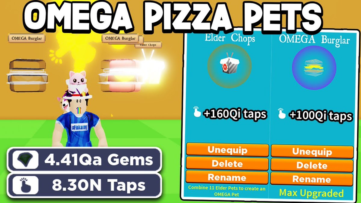 Code Defild On Twitter I Got New Omega Pizza Pets In Tapping Simulator 600qi Taps Roblox Https T Co Ku5to2fcrl - code defild on twitter new oof doggo and testing how op all mythical maxed level pets are in roblox mining simulator link https t co ld0fqhm0hy https t co gnhkiikcfb