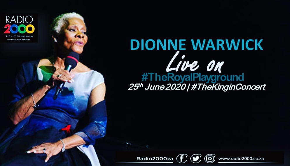 Radio2000_ZA's tweet photo. Ladies and gentlemen Miss Dion e Warwick... Enjoy!!!

#TheRoyalPlayground with your  King @DavidMashabela l @Lesedycee

#COVID19 #ChooseLife #StayHome https://t.co/JuXJNBIuUZ