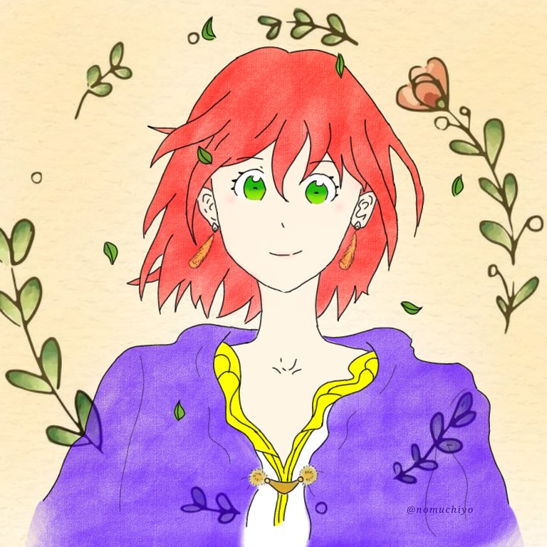 auntumndrop's tweet photo. Traced my Shirayuki sketch at Ibispaint 😅
(Leaf with flower doodle ain't mine. Got it from rawpixel, forgot the artist name and I can't find it anymore ;-;) #Shirayuki #Ibispaint #akagaminoshirayukihime https://t.co/OLG15hzIff